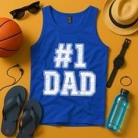 Number 1 Dad Number One Dad Fathers Day Outfit For Daddy Gift Tank Top thumb 4