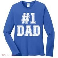 Number 1 Dad Number One Dad Fathers Day Outfit For Daddy Gift Women's Long Sleeve Shirt thumb 0