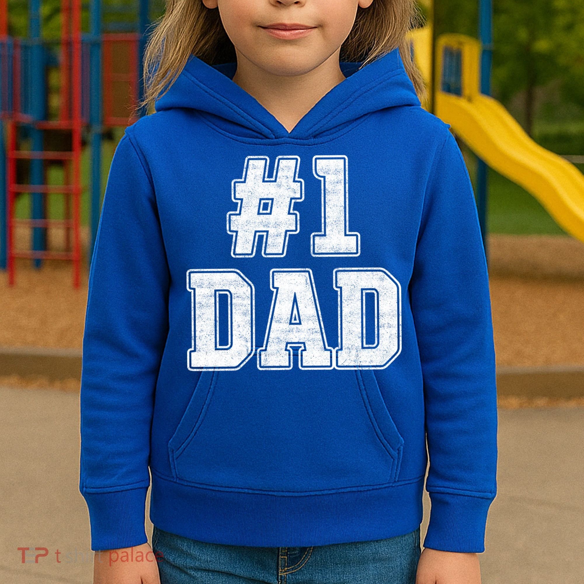 Number 1 Dad Number One Dad Fathers Day Outfit For Daddy Gift Kids Hoodie