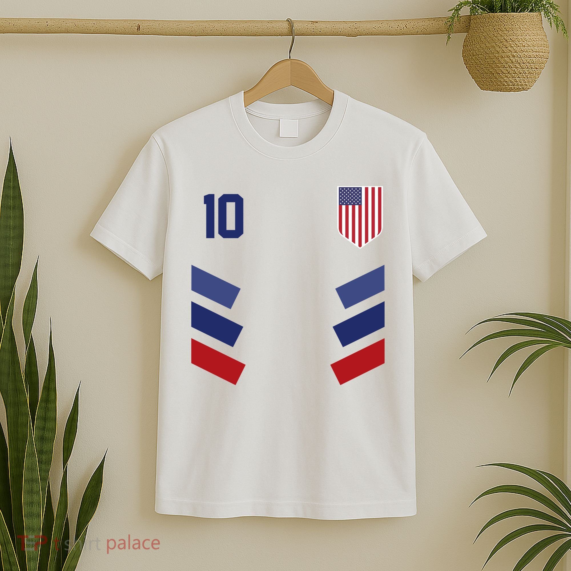 Number 10 USA Soccer American Flag Football Jersey T-Shirt