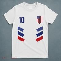 Number 10 USA Soccer American Flag Football Jersey T-Shirt thumb 5