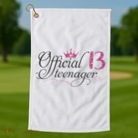 Nager 13 Year Old 13th Birthday Gift Golf Towel thumb 1