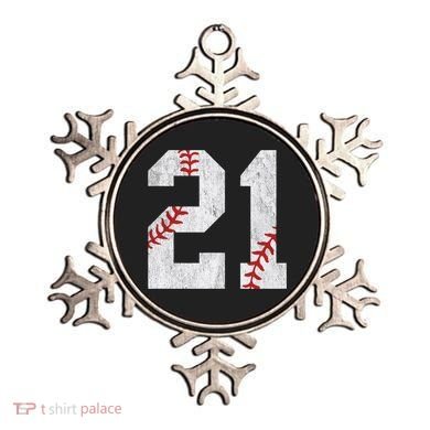 Number #21 Vintage 21st Birthday Baseball Lover 21 Years Old Gift Ornament