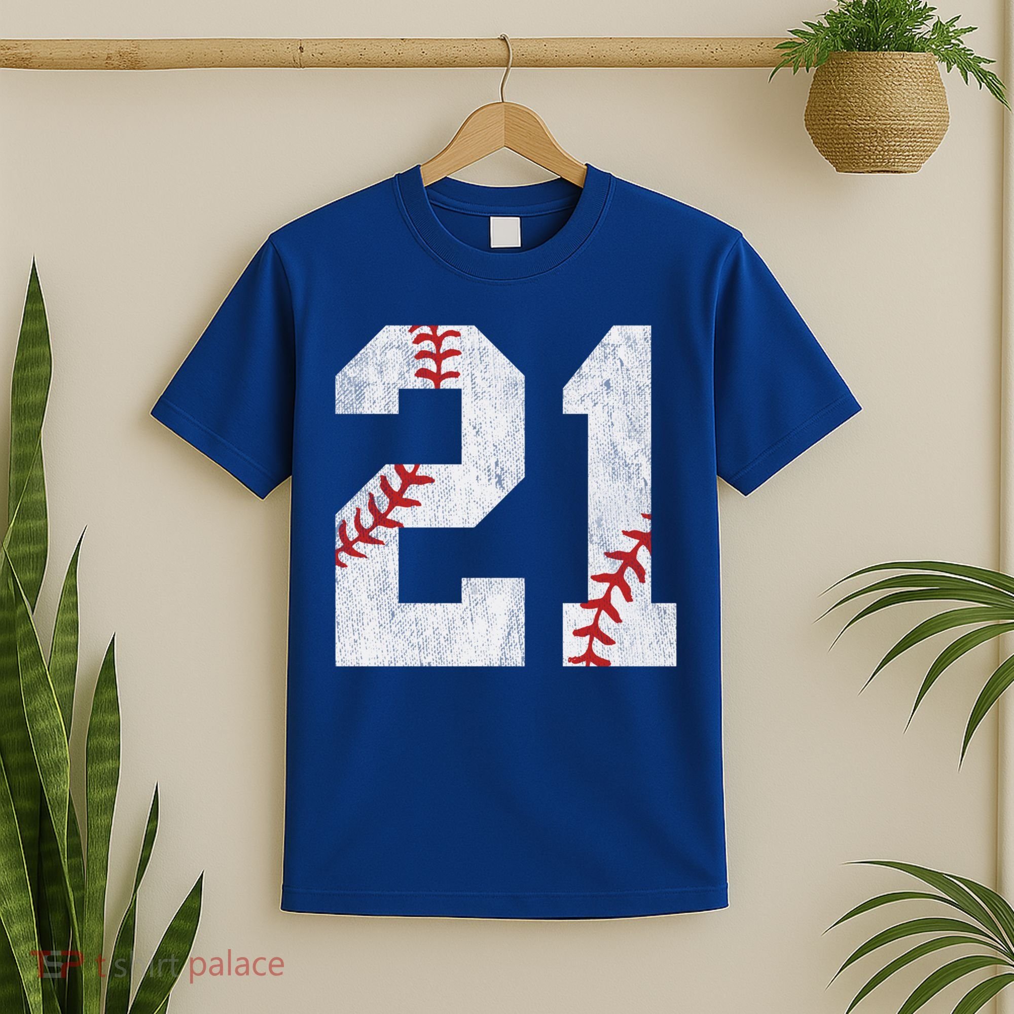 Number #21 Vintage 21st Birthday Baseball Lover 21 Years Old Gift T-Shirt