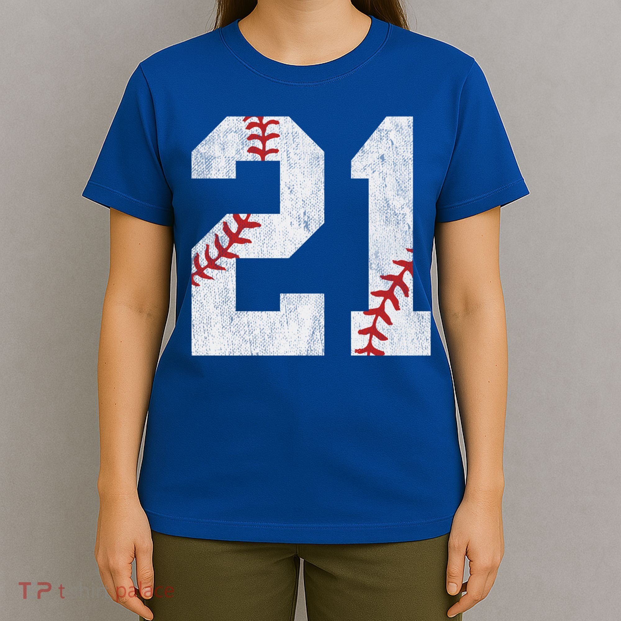 Number #21 Vintage 21st Birthday Baseball Lover 21 Years Old Gift T-Shirt