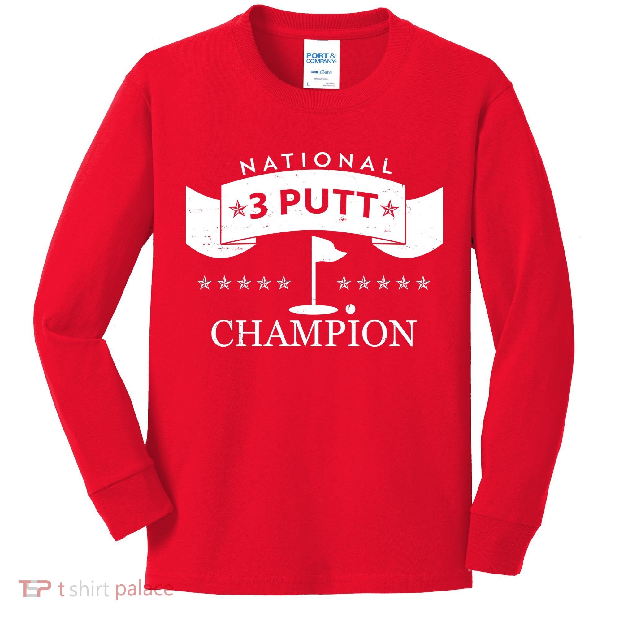 National 3 Putt Champion Golfing Kids Long Sleeve Shirt