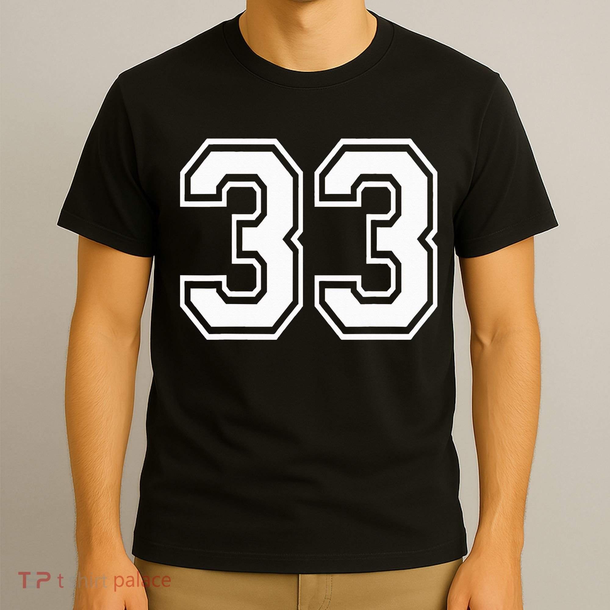 Number 33 Varsity Sports Team Jersey 33rd Birthday 33 Years T-Shirt