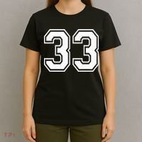 Number 33 Varsity Sports Team Jersey 33rd Birthday 33 Years T-Shirt thumb 4