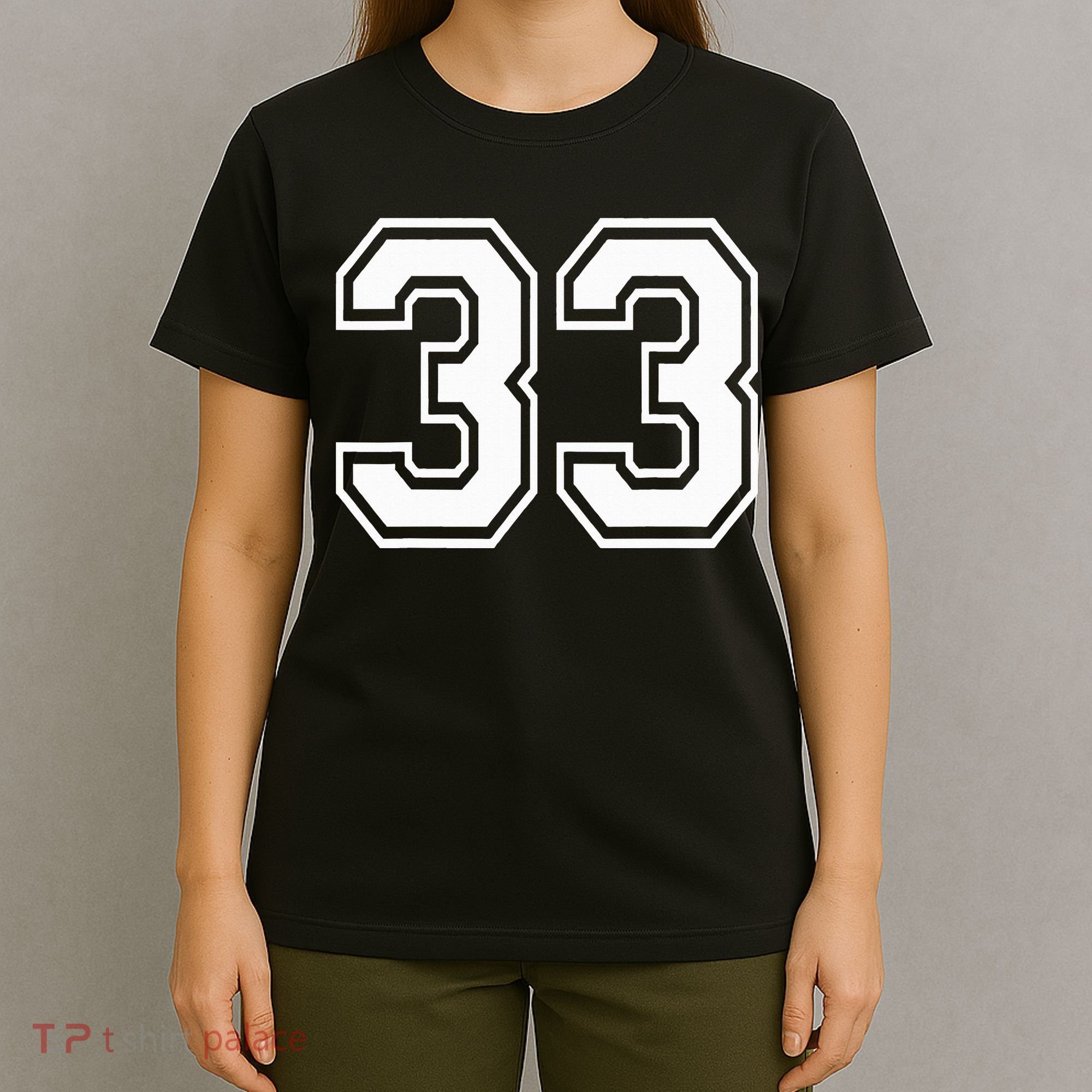 Number 33 Varsity Sports Team Jersey 33rd Birthday 33 Years T-Shirt