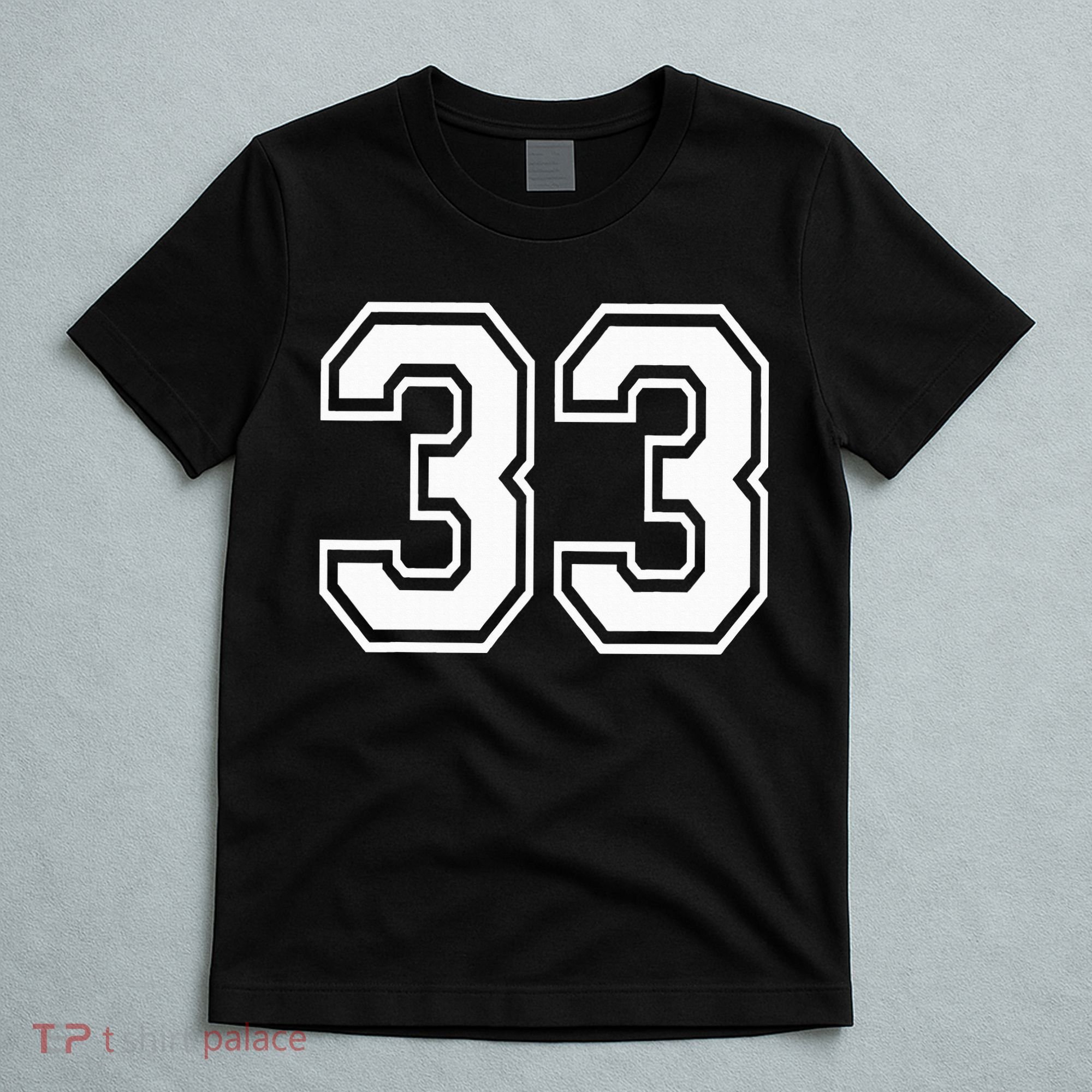 Number 33 Varsity Sports Team Jersey 33rd Birthday 33 Years T-Shirt