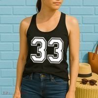 Number 33 Varsity Sports Team Jersey 33rd Birthday 33 Years Women's Tank Top thumb 2