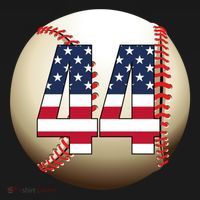 Number #44 Baseball Lover 44 Number With American Flag Usa Gift Ornament thumb 1