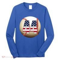 Number #44 Baseball Lover 44 Number With American Flag Usa Gift Long Sleeve Shirt thumb 0