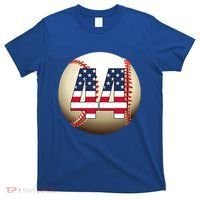 Number #44 Baseball Lover 44 Number With American Flag Usa Gift T-Shirt thumb 0