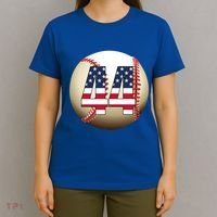 Number #44 Baseball Lover 44 Number With American Flag Usa Gift T-Shirt thumb 4