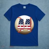 Number #44 Baseball Lover 44 Number With American Flag Usa Gift T-Shirt thumb 5
