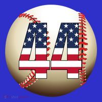 Number #44 Baseball Lover 44 Number With American Flag Usa Gift T-Shirt thumb 7