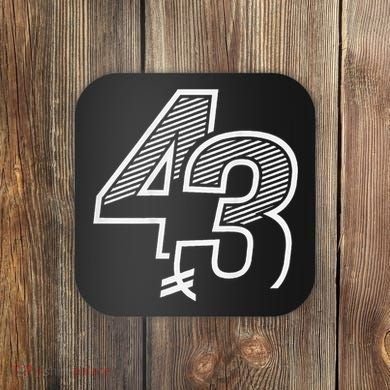 Number 43 Sports Jersey 43 Birthday (Frontback) Coaster