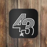 Number 43 Sports Jersey 43 Birthday (Frontback) Coaster thumb 0