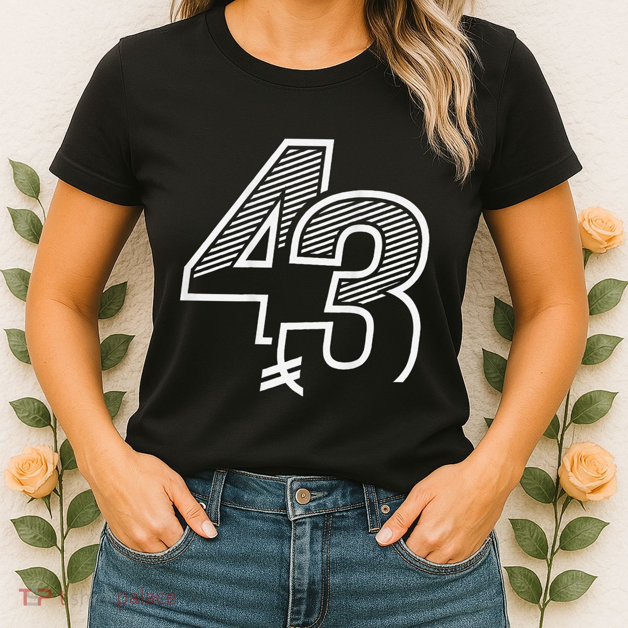 Number 43 Sports Jersey 43 Birthday (Frontback) Women's T-Shirt