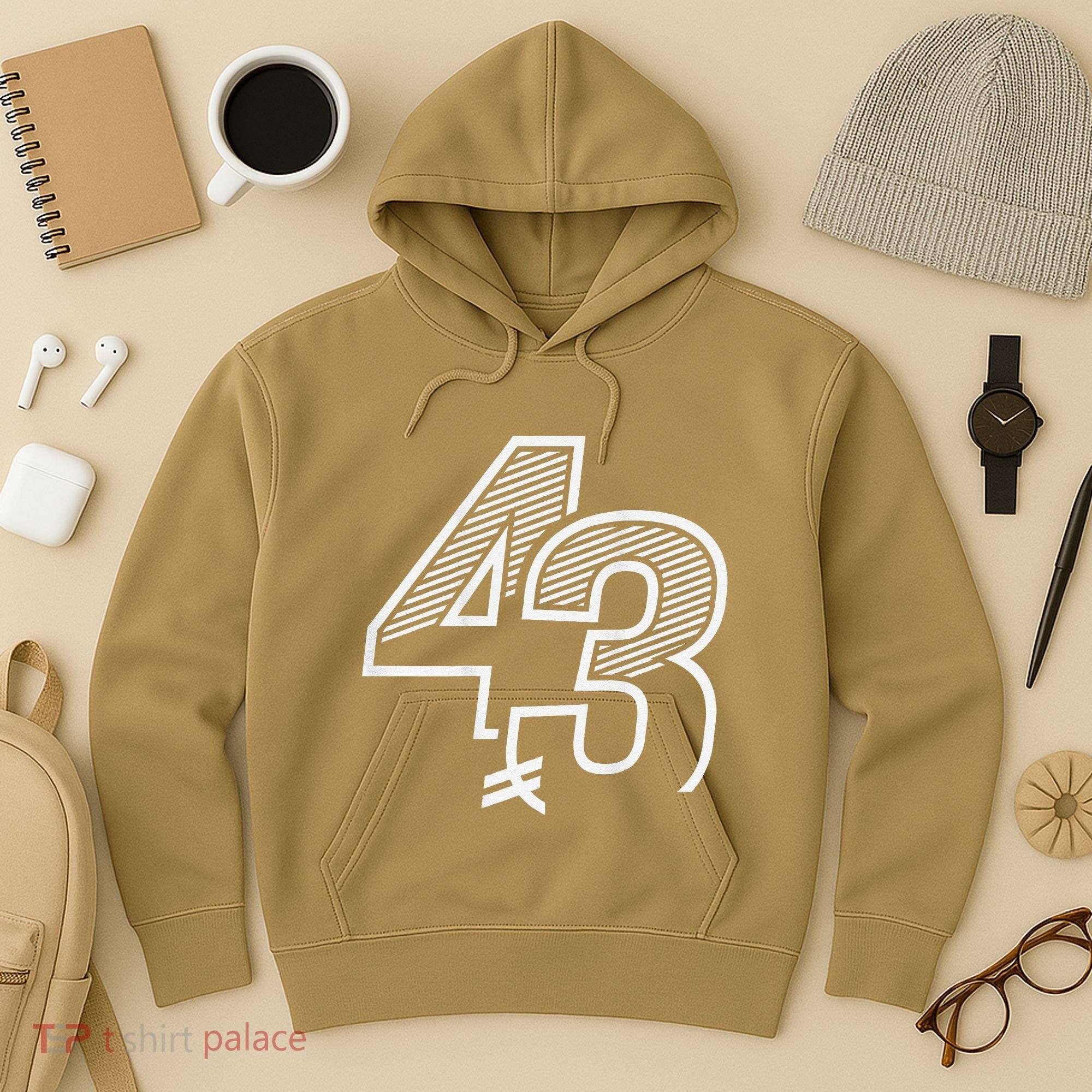 Number 43 Sports Jersey 43 Birthday (Frontback) Hoodie
