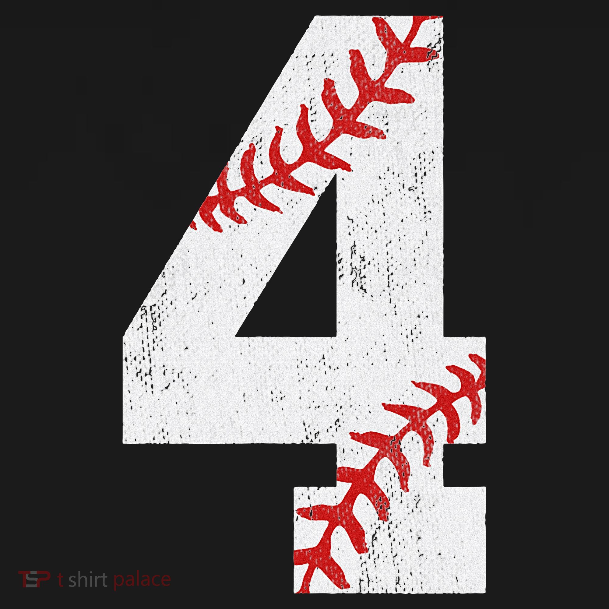 Number 4 Vintage 4th Birthday Baseball Lover 4 Years Old T-Shirt