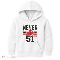 Never 51 Canada Is Not For Sale Est. 1867 Proud Canadian Kids Hoodie thumb 0