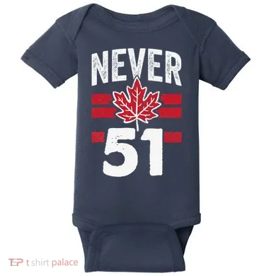 Never 51st State Canada Baby Bodysuit