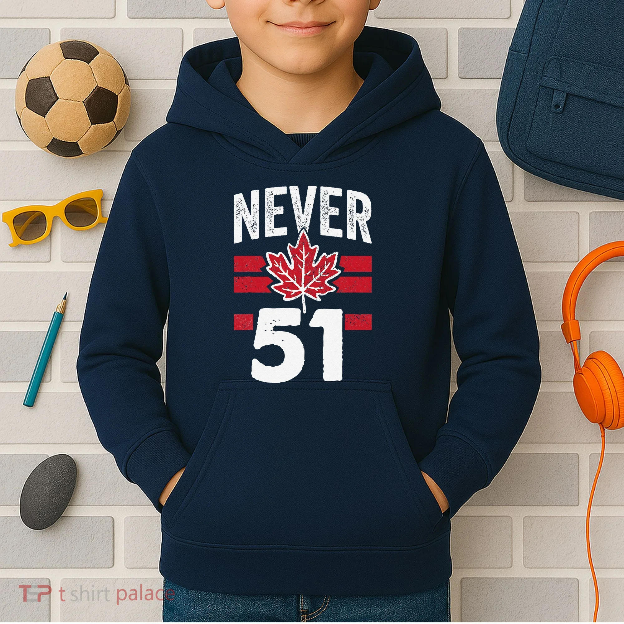 Never 51st State Canada Kids Hoodie