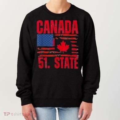 Never 51st State Canada Flag Women's Sweatshirt