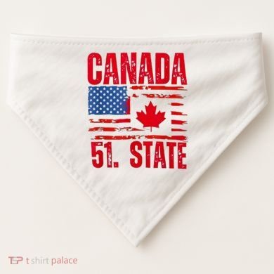 Never 51st State Canada Flag USA-Made Doggie Bandana