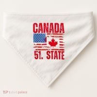 Never 51st State Canada Flag USA-Made Doggie Bandana thumb 0