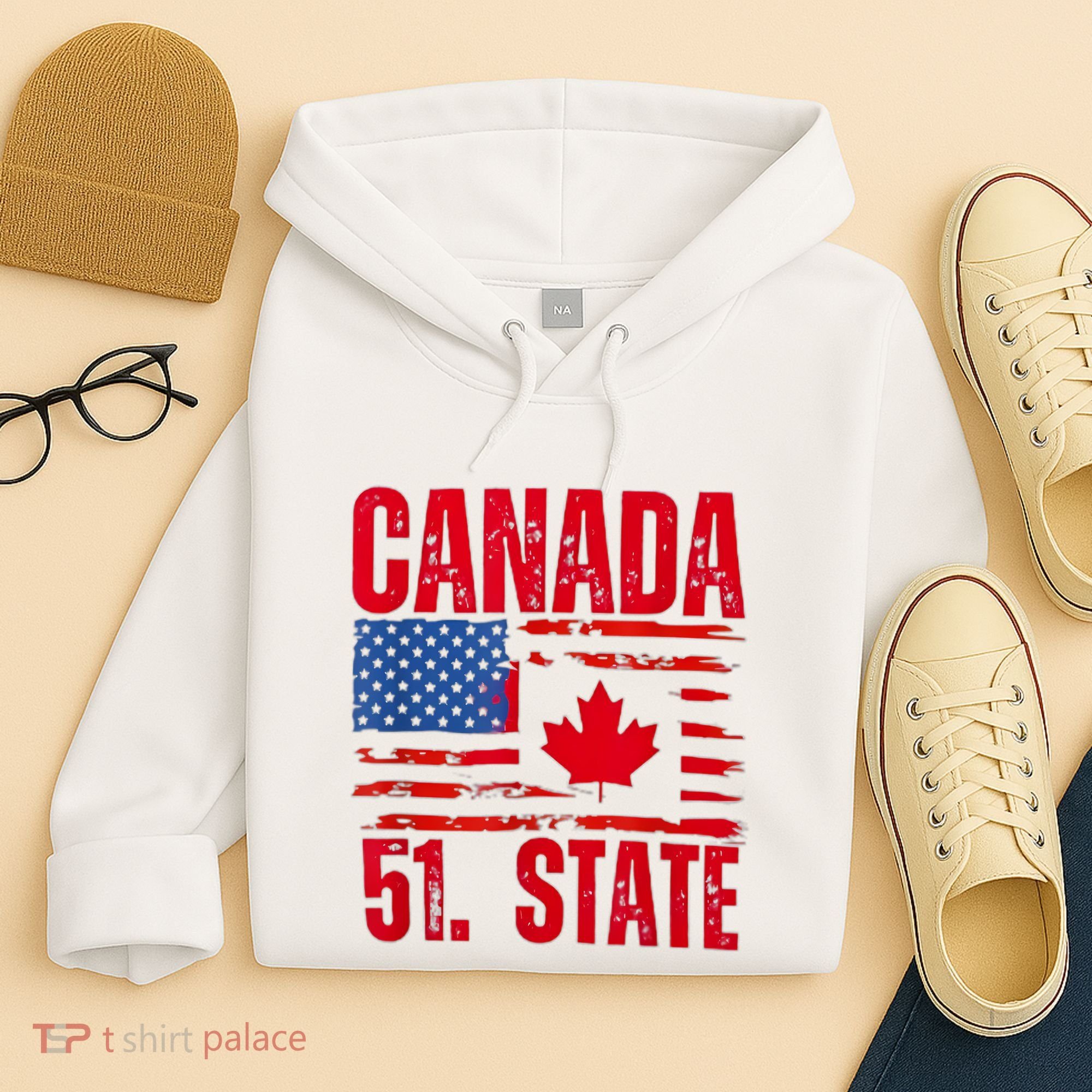 Never 51st State Canada Flag Hoodie