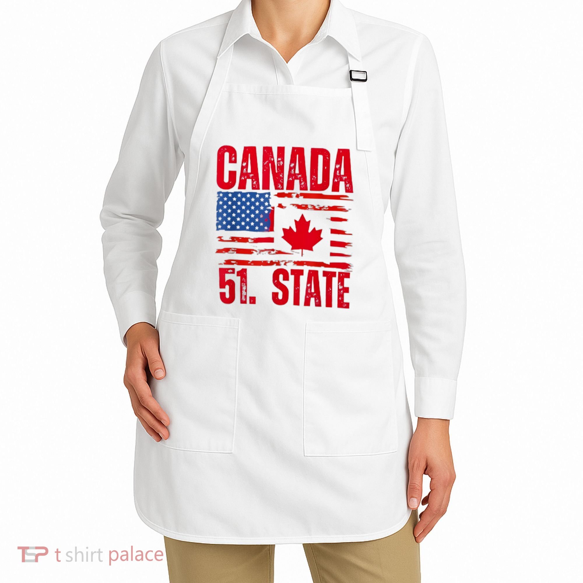 Never 51st State Canada Flag Apron