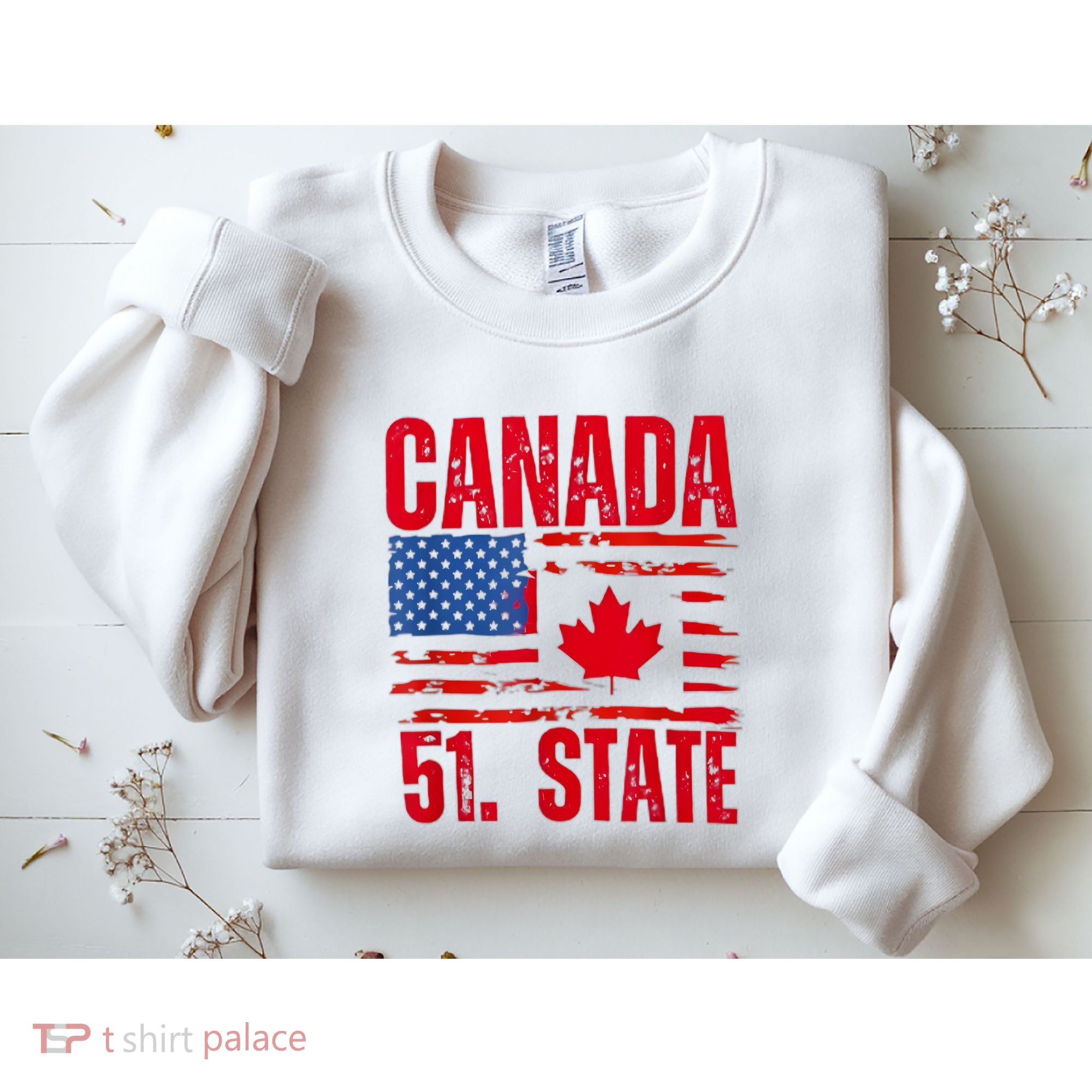 Never 51st State Canada Flag Sweatshirt