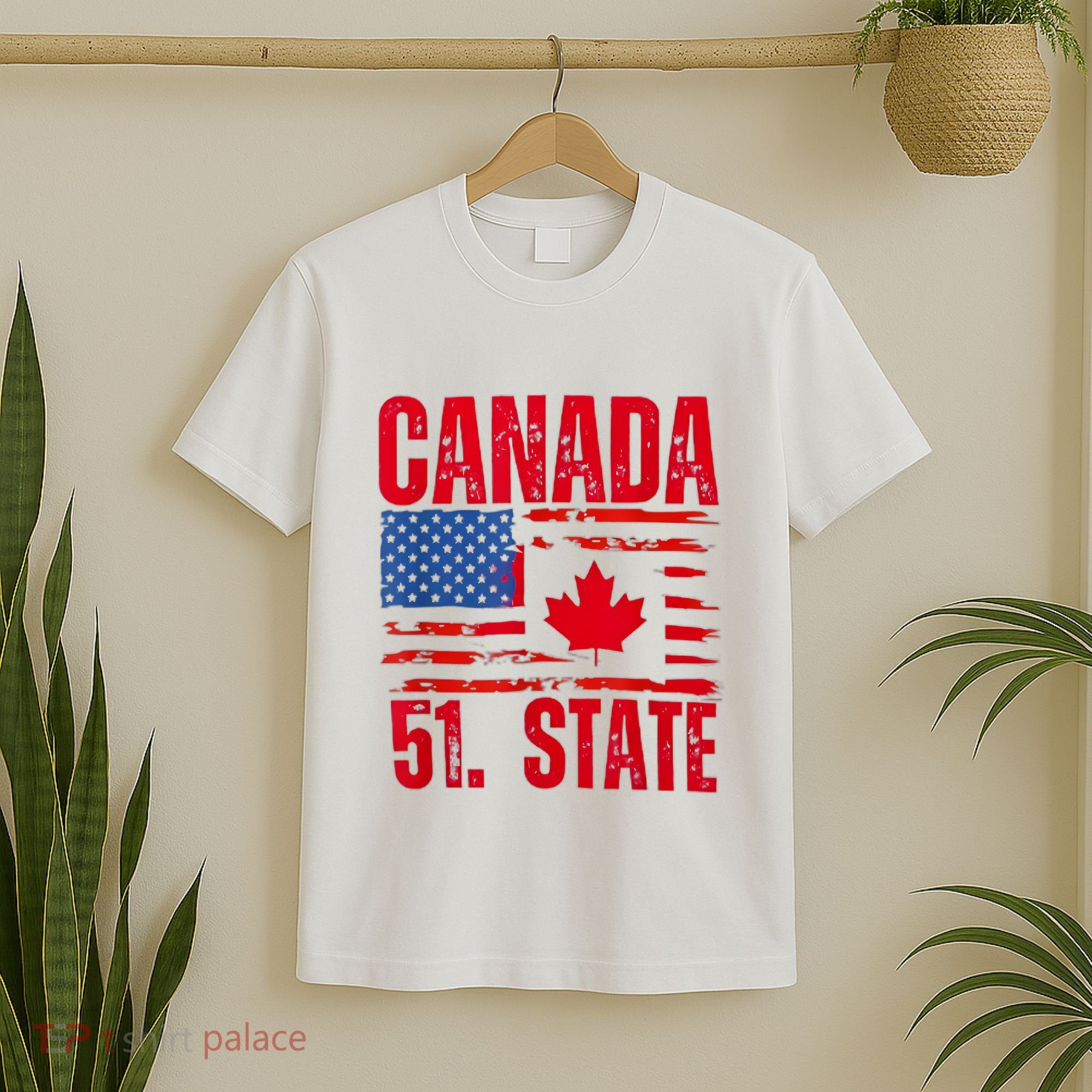Never 51st State Canada Flag T-Shirt