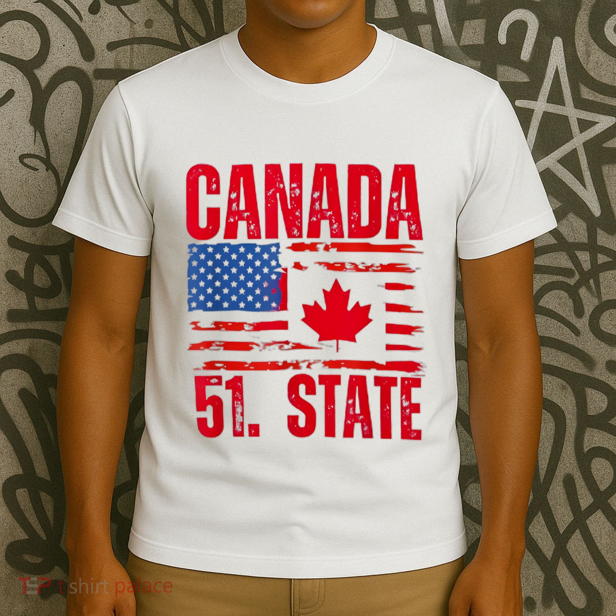 Never 51st State Canada Flag T-Shirt