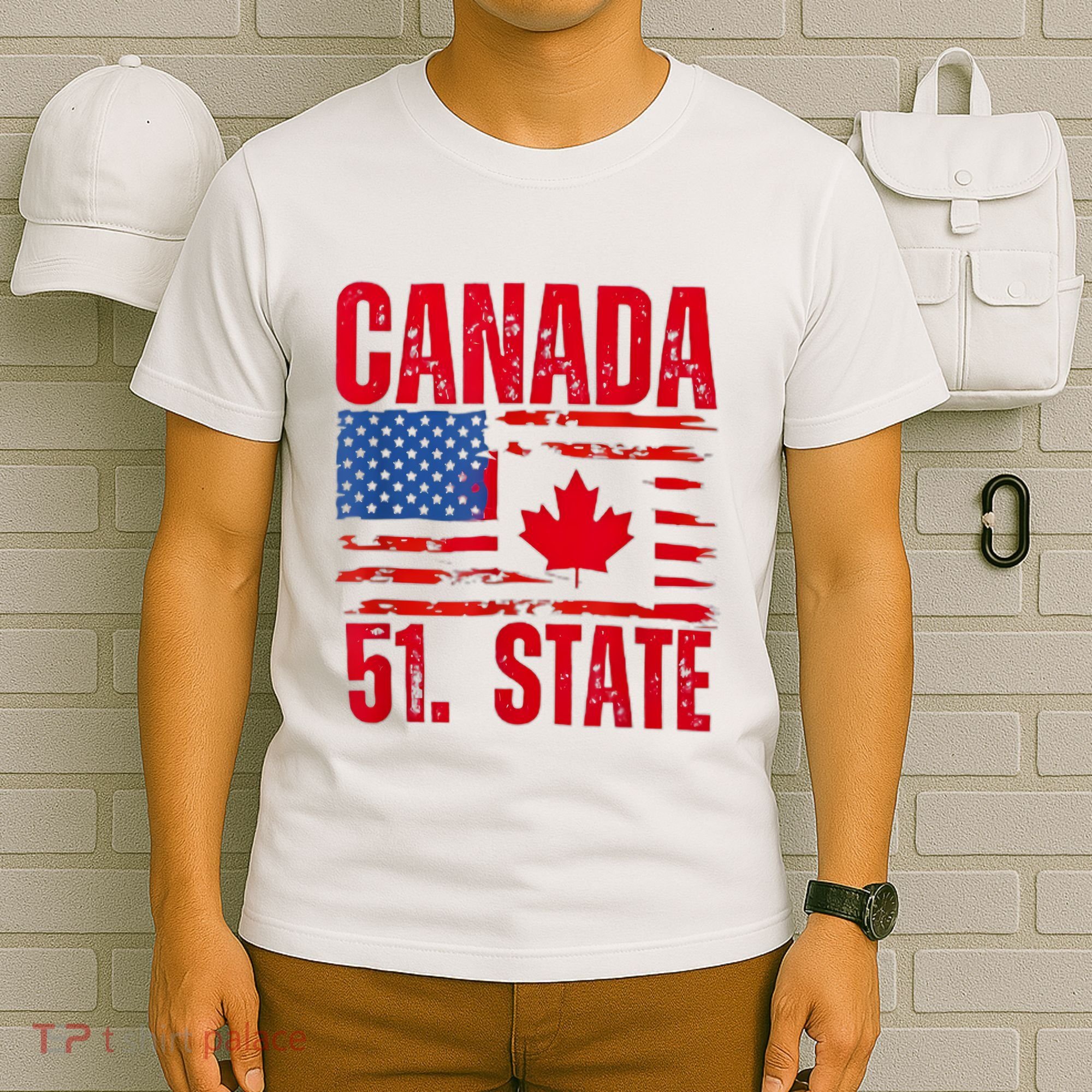 Never 51st State Canada Flag T-Shirt