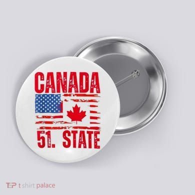 Never 51st State Canada Flag Button