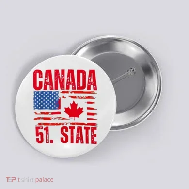 Never 51st State Canada Flag Button