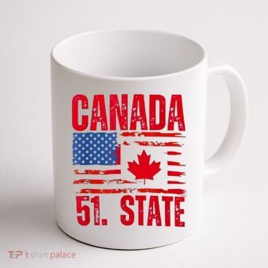 Never 51st State Canada Flag Coffee Mug back