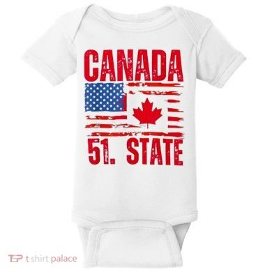 Never 51st State Canada Flag Baby Bodysuit