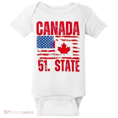 Never 51st State Canada Flag Baby Bodysuit