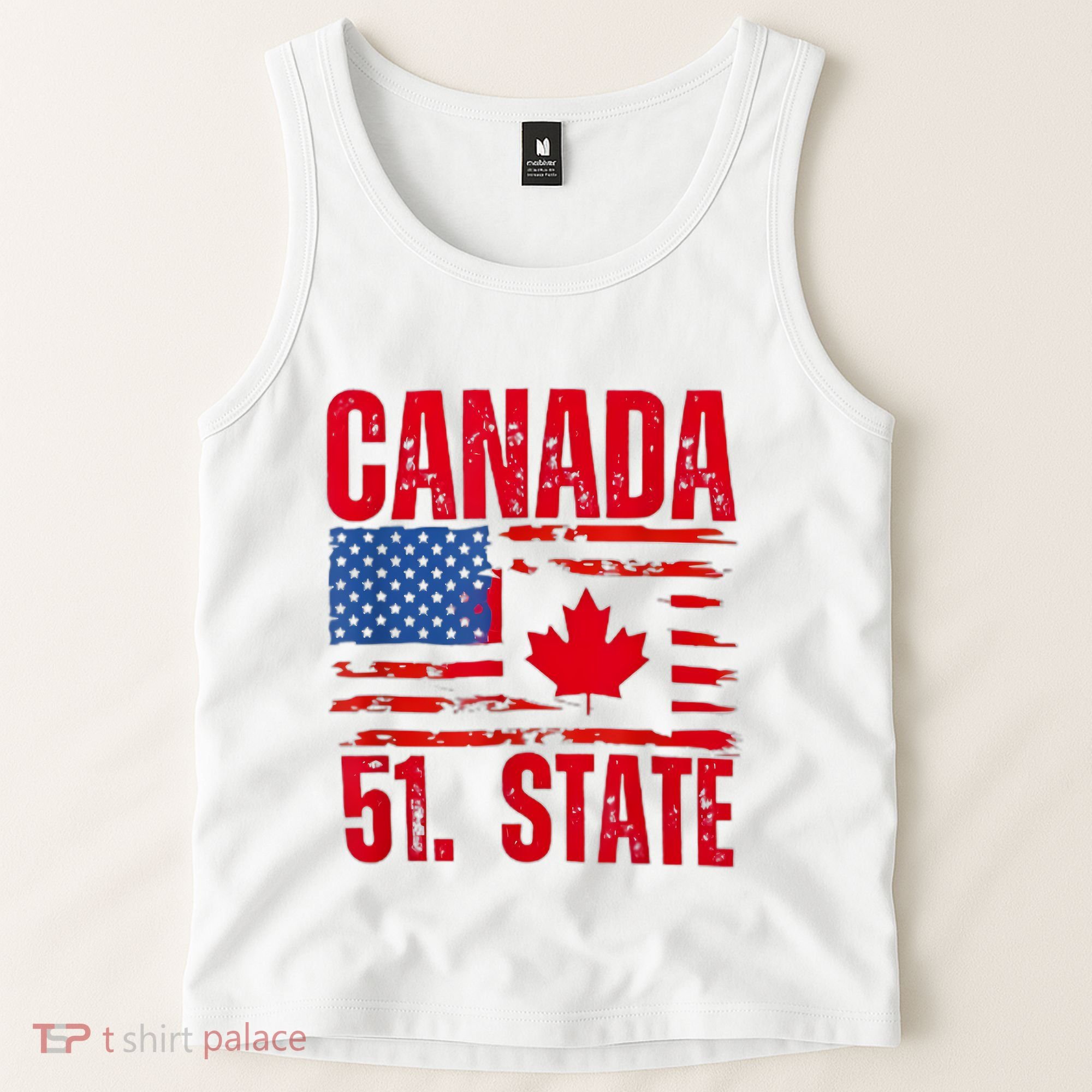 Never 51st State Canada Flag Tank Top