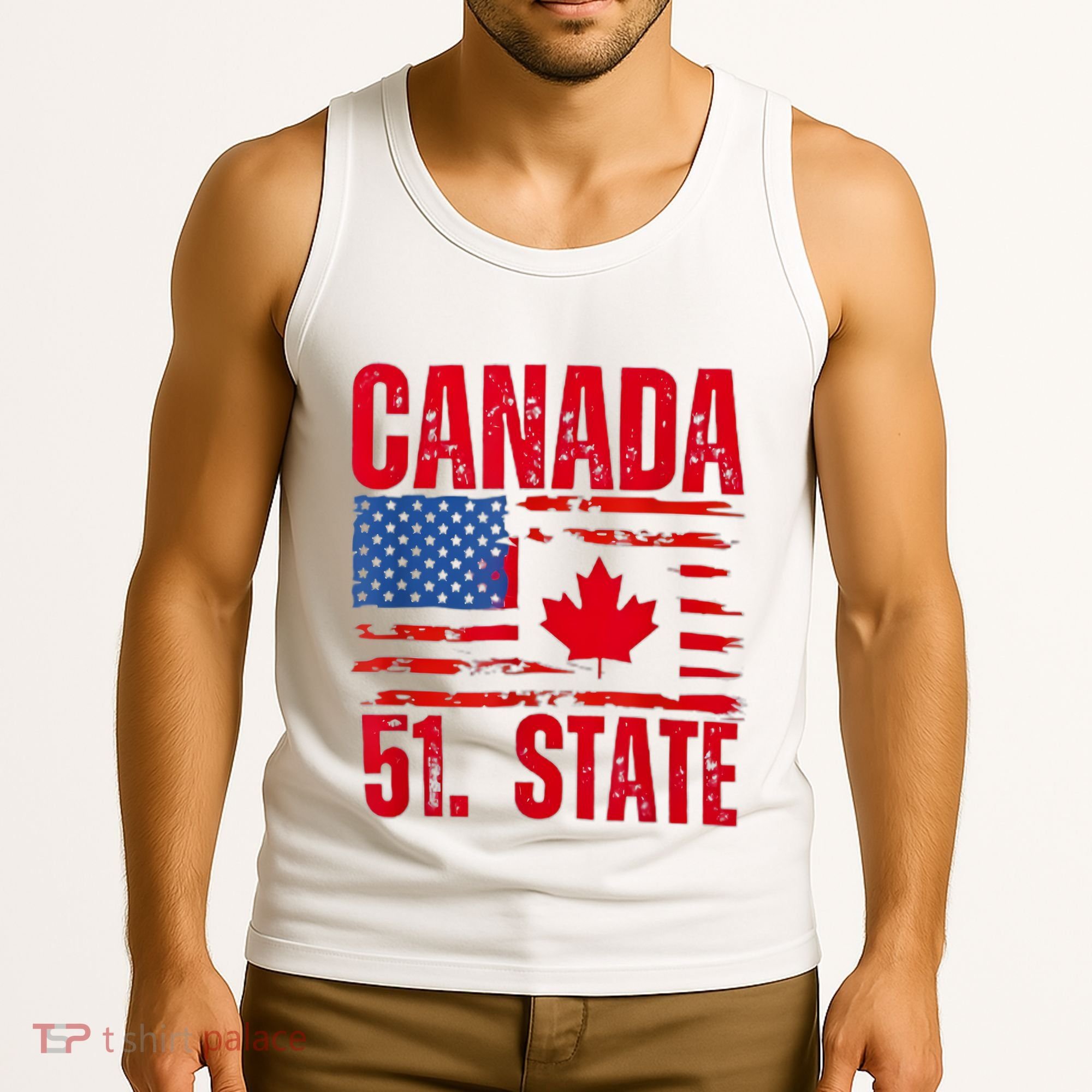 Never 51st State Canada Flag Tank Top