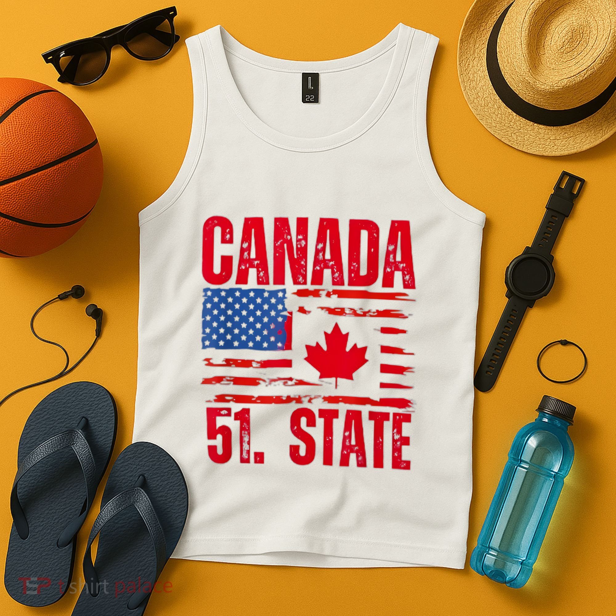 Never 51st State Canada Flag Tank Top