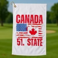 Never 51st State Canada Flag Golf Towel thumb 1