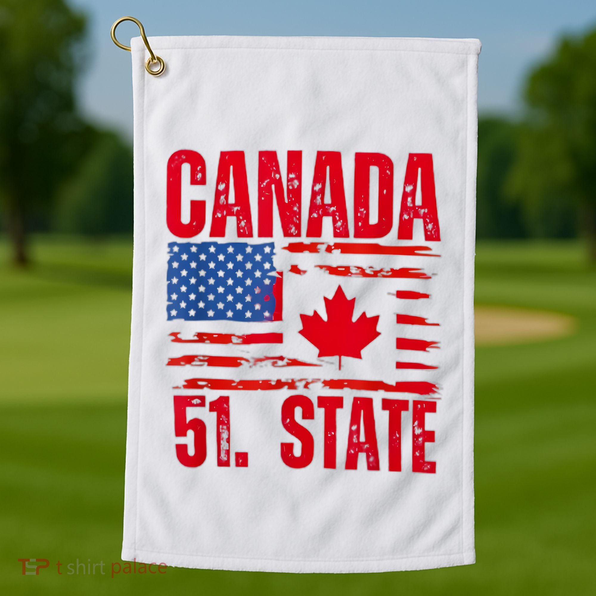 Never 51st State Canada Flag Golf Towel