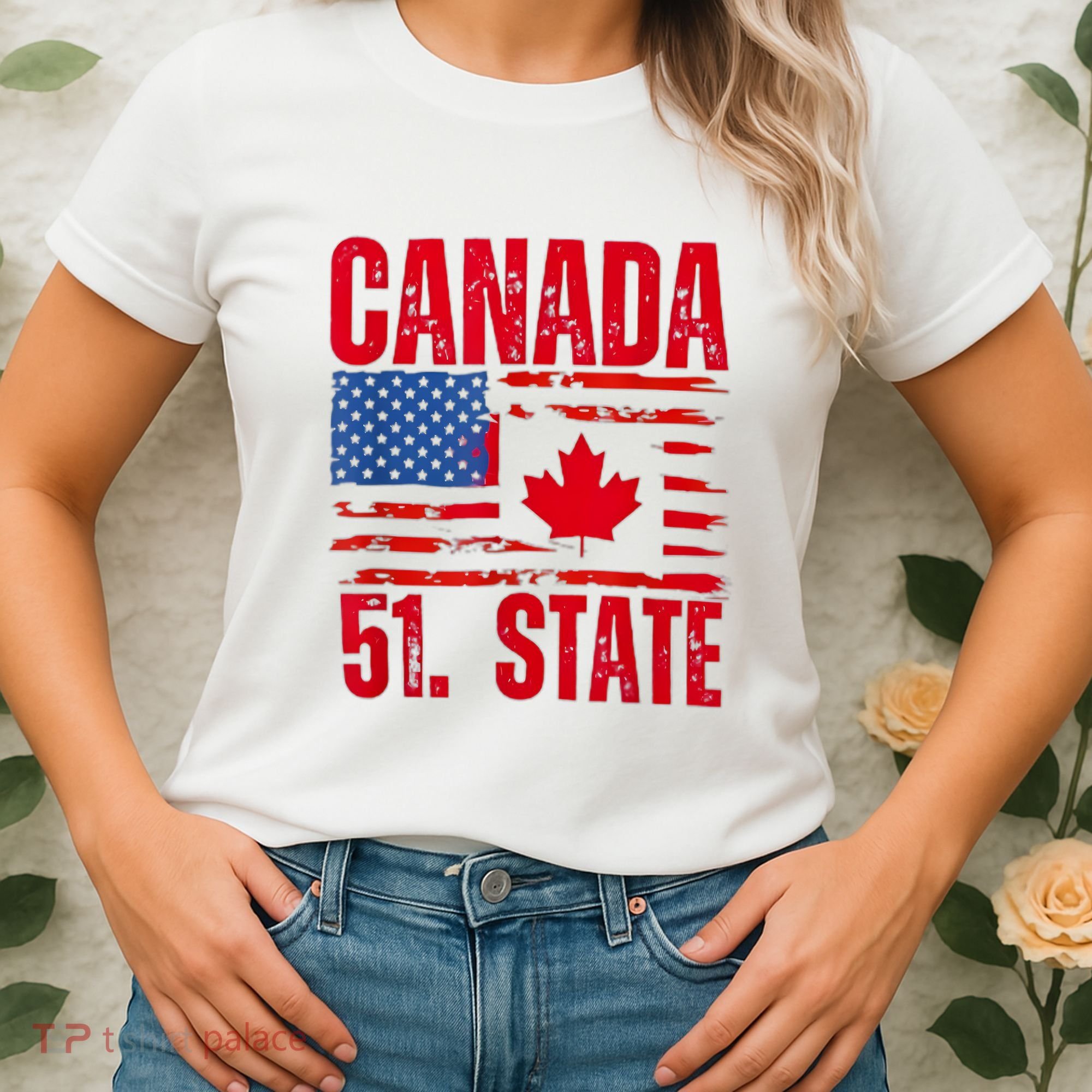 Never 51st State Canada Flag Women's T-Shirt