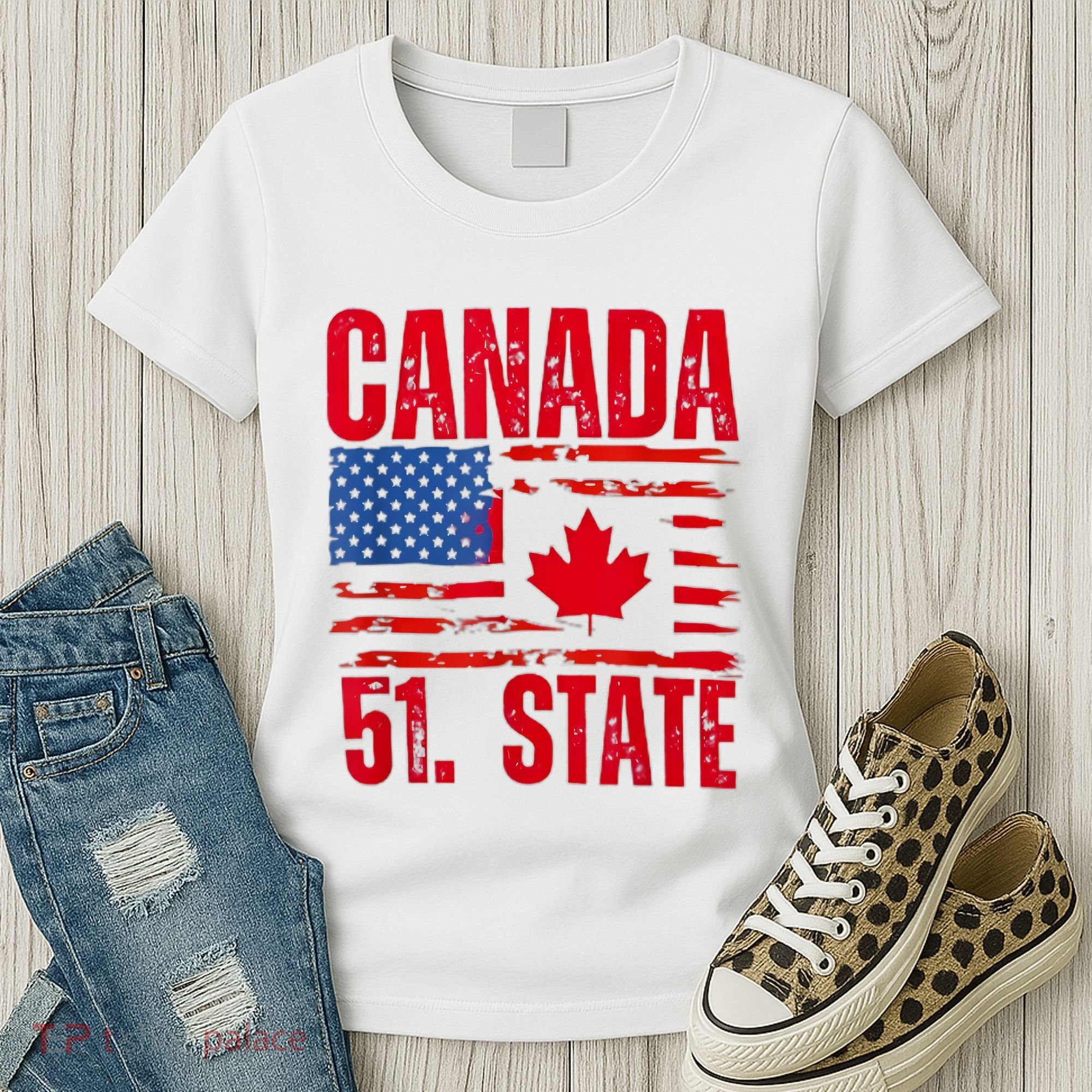 Never 51st State Canada Flag Women's T-Shirt